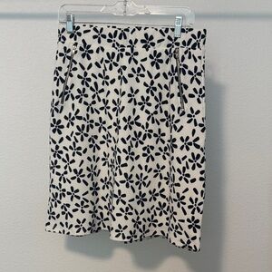 Le Lis Black and White Floral A-Line Skirt